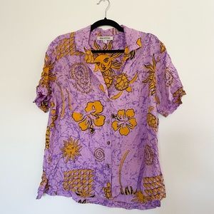 Urban Outfitters Purple and Yellow Button up Women's Size Large
100% Modal